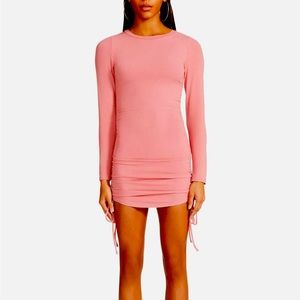 BB Dakota by Steve Madden Womens Ribbed Short Mini Dress Pink long sleeve NWT